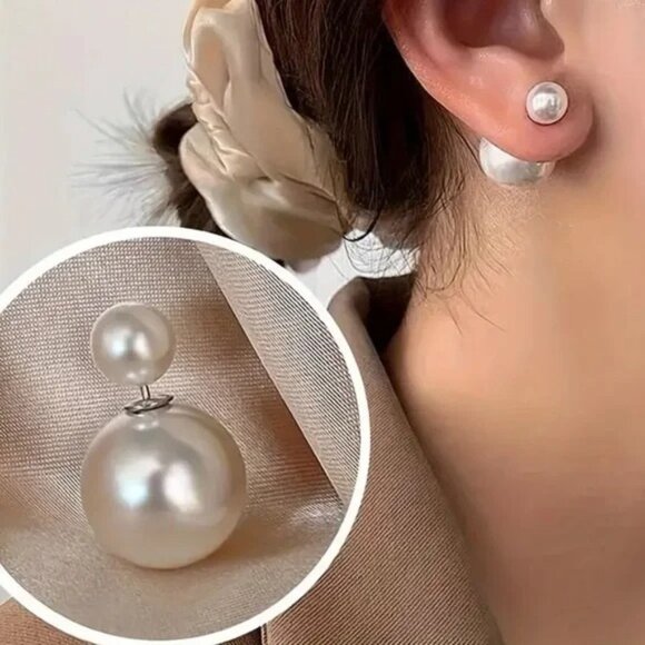 Anthropologie Jewelry - Maya Double Sided Post Pearl Earrings